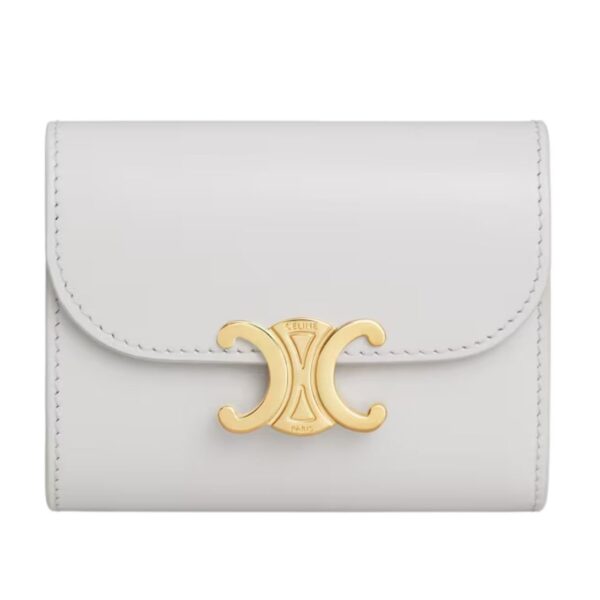 CELINE SMALL FLAP WALLET TRIOMPHE IN SHINY CALFSKIN PEBBLE - Image 13