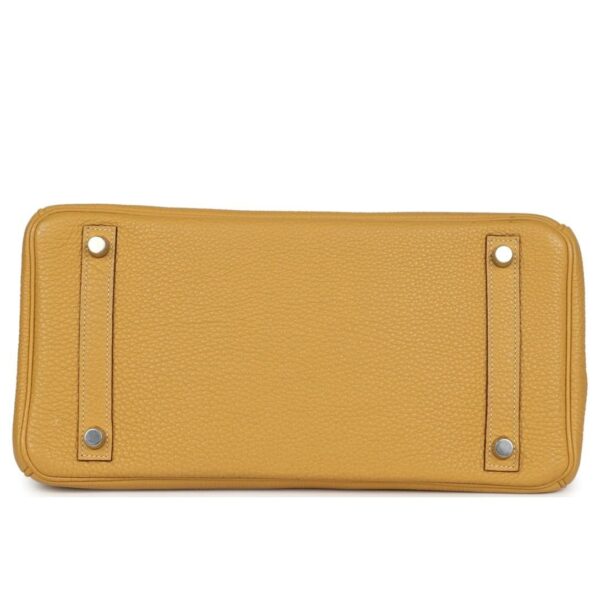 PRE-OWNED HERMÈS BIRKIN 30 CURRY TOGO PALLADIUM HARDWARE - Image 5