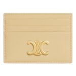 CELINE CARD HOLDER TRIOMPHE IN SHINY CALFSKIN SPRING YELLOW
