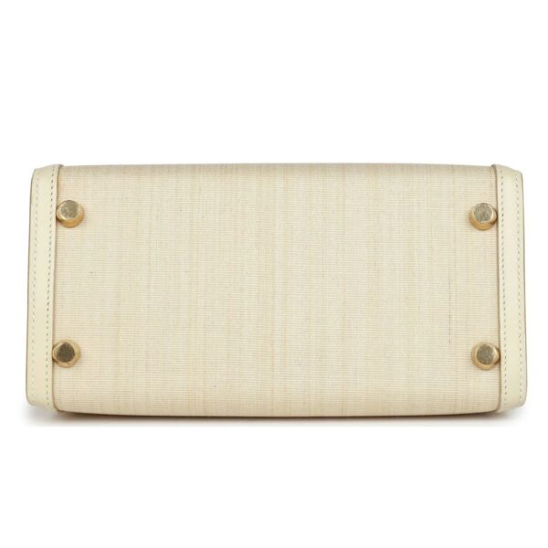 VINTAGE HERMÈS KELLY SELLIER 20 PARCHEMIN CRINOLINE AND BOX GOLD HARDWARE - Image 5