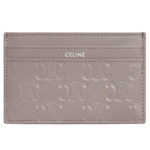 CELINE MEDIUM CARD HOLDER IN CALFSKIN WITH TRIOMPHE EMBOSSED PEBBLE