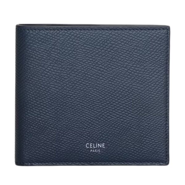 CELINE BI FOLD WALLET IN GRAINED CALFSKIN NAVY BLUE