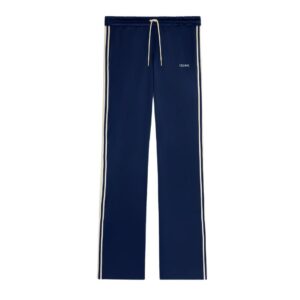 CELINE TRACKSUIT PANTS IN DOUBLE FACE JERSEY NAVY-OFF WHITE