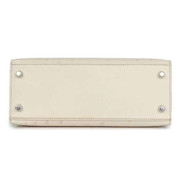 HERMÈS KELLY SELLIER 25 BETON OSTRICH PALLADIUM HARDWARE - Image 5