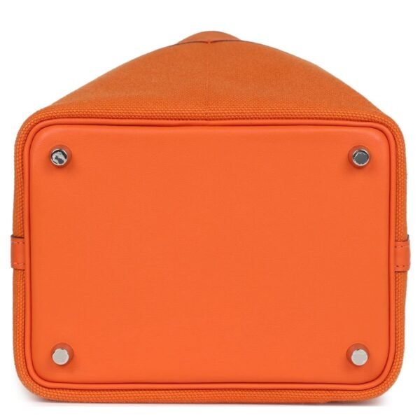 HERMÈS PICOTIN CARGO 18 ORANGE SWIFT AND TOILE CANVAS PALLADIUM HARDWARE - Image 5
