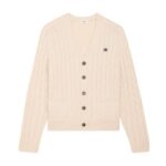CELINE TRIOMPHE CARDIGAN IN CABLE KNIT CASHMERE CREAM