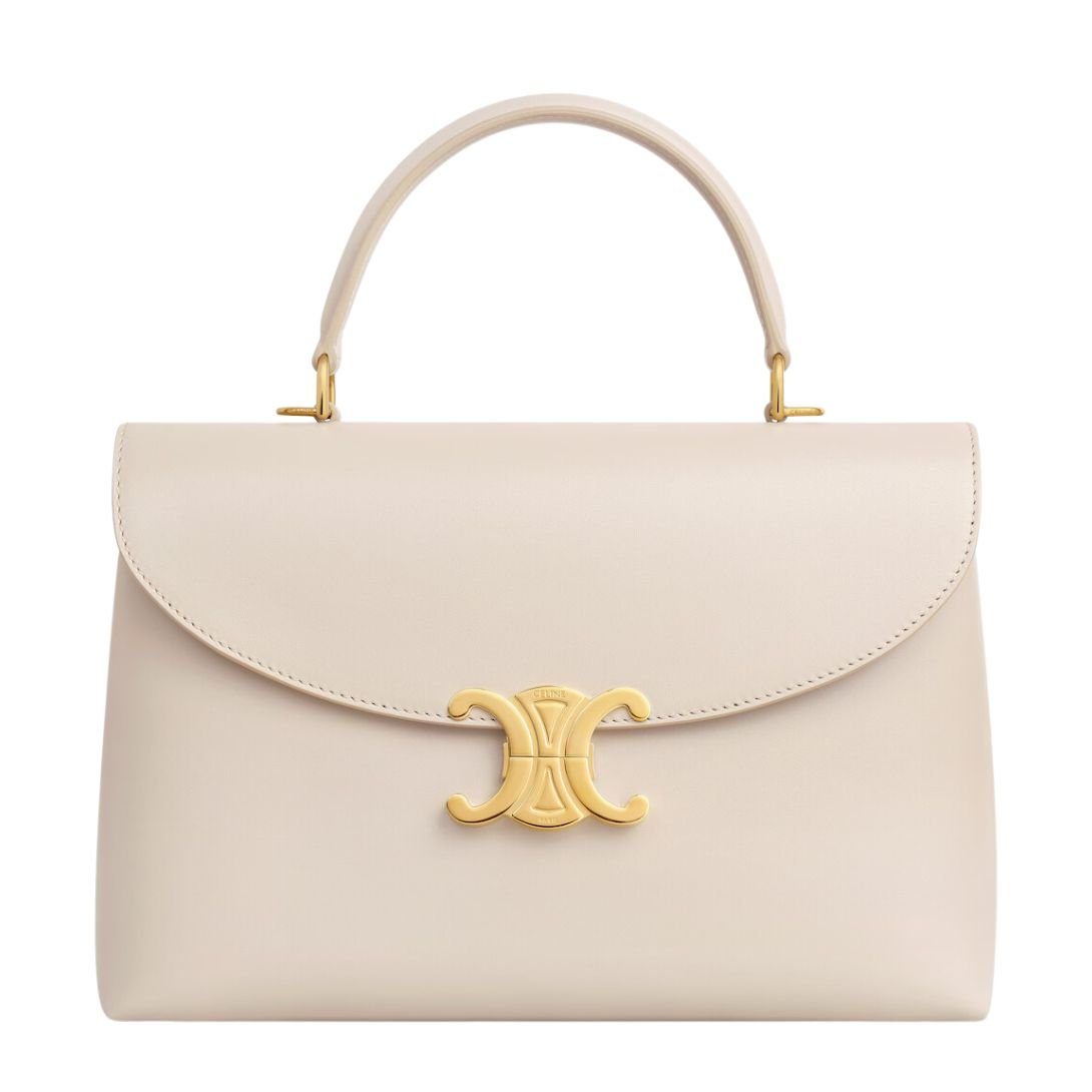 CELINE MEDIUM NINO BAG IN SMOOTH SATINATED CALFSKIN PALE BEIGE