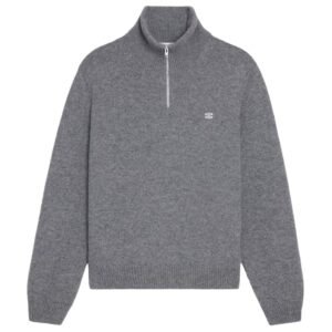CELINE TRIOMPHE TRUCKER SWEATER IN WOOL AND CASHMERE BLACK-OFF WHITE