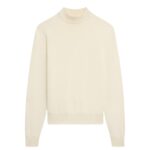CELINE TRIOMPHE HIGH COLLAR SWEATER IN WOOL OFF WHITE