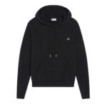 CELINE TRIOMPHE HOODED SWEATER IN CASHMERE WOOL BLACK-OFF WHITE