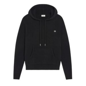 CELINE TRIOMPHE HOODED SWEATER IN CASHMERE WOOL NAVY