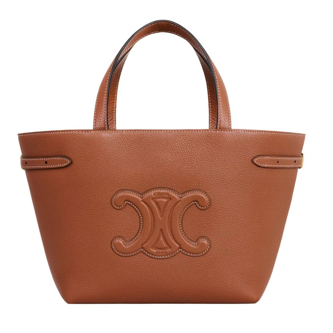 CELINE MINI CABAS ANAIS CUIR TRIOMPHE IN GRAINED CALFSKIN TAN