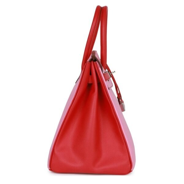 PRE-OWNED HERMÈS SPECIAL ORDER (HSS) BIRKIN 35 BUBBLEGUM AND BOUGAINVILLEA EPSOM PALLADIUM HARDWARE - Image 5