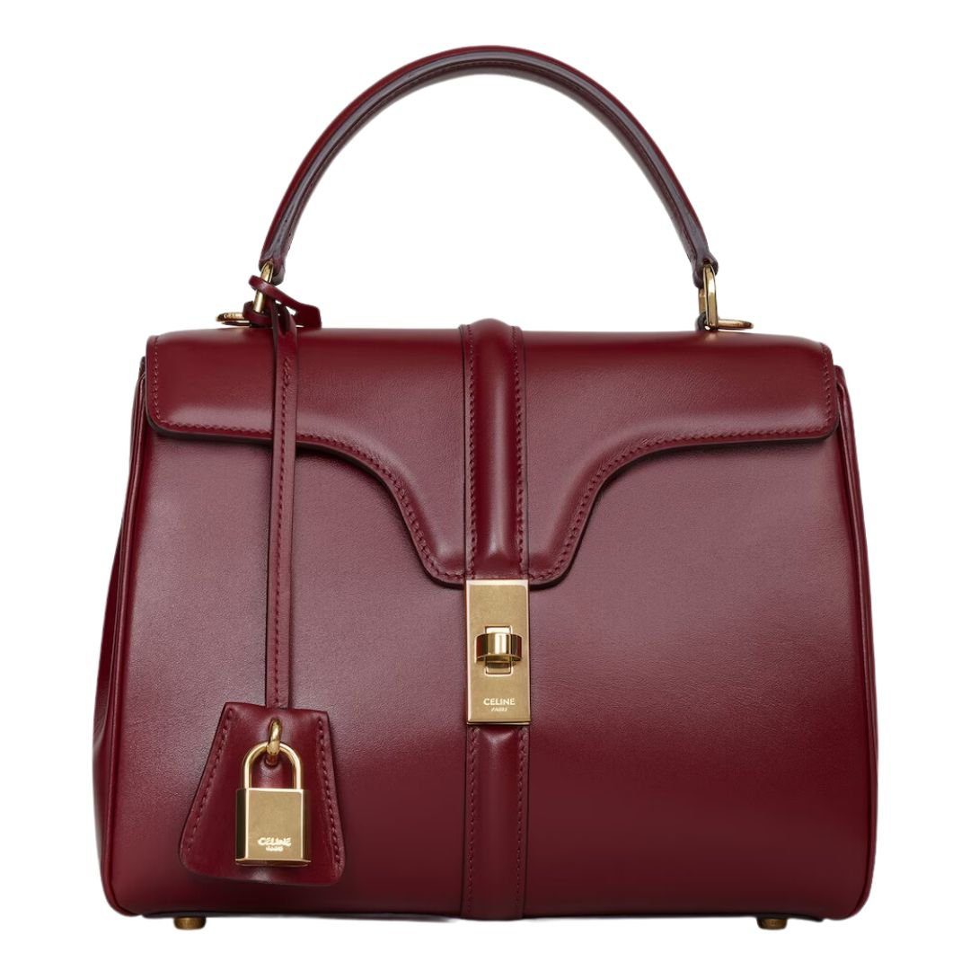 CELINE SMALL 16 BAG IN SATINATED CALFSKIN LIGHT BURGUNDY