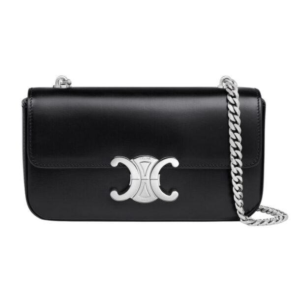 CELINE CHAIN SHOULDER BAG CLAUDE IN SHINY CALFSKIN LIGHT YELLOW - Image 2