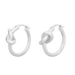 CELINE KNOT SMALL HOOPS IN BRASS WITH RHODIUM FINISH