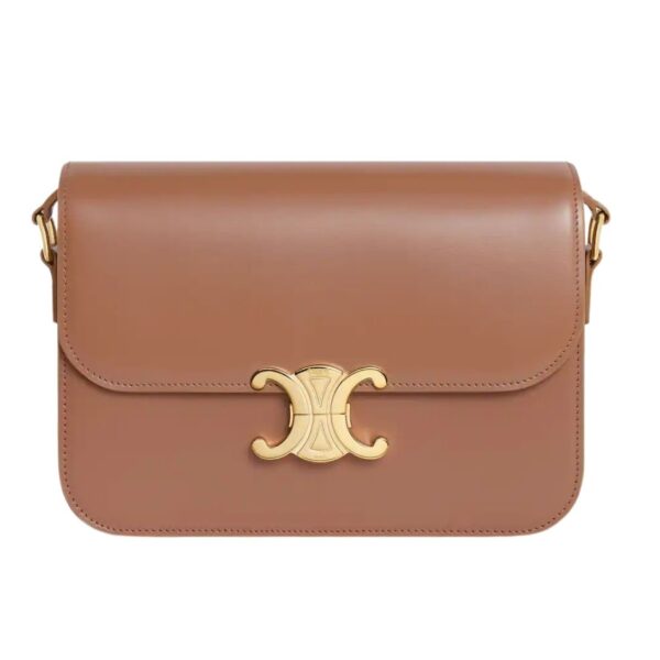 CELINE CLASSIQUE TRIOMPHE BAG IN SHINY CALFSKIN BROWN SEPIA - Image 2
