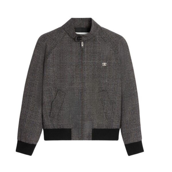 CELINE TRIOMPHE BLOUSON JACKET IN PRINCE OF WALES WOOL