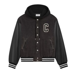 CELINE LOOSE TEDDY JACKET IN CHARCOAL WASH DENIM