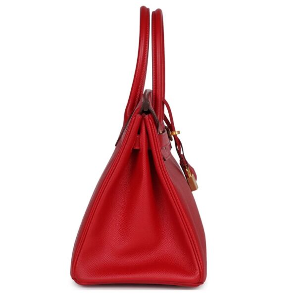 PRE-OWNED HERMÈS BIRKIN 30 ROUGE CASAQUE EPSOM GOLD HARDWARE - Image 5