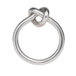 CELINE KNOT RING IN BRASS WITH RHODIUM FINISH