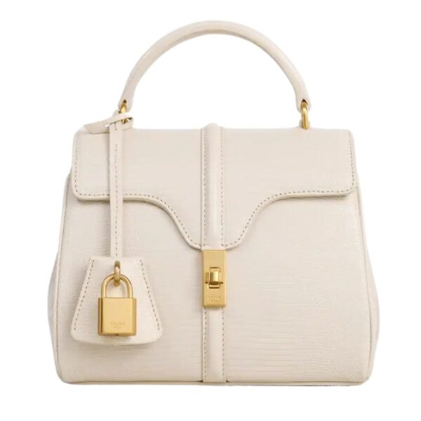 CELINE MINI 16 IN LIZARD PALE BEIGE