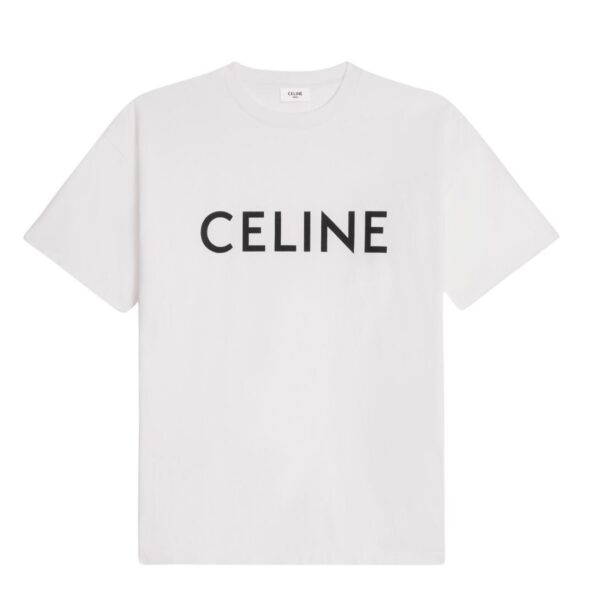 CELINE LOOSE T SHIRT IN COTTON JERSEY BLACK-WHITE - Image 2