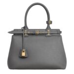 CELINE CONTI BAG IN SUPPLE GRAINED CALFSKIN ANTHRACITE