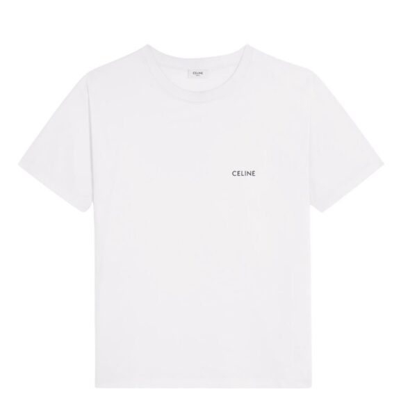 CELINE LOOSE T SHIRT IN COTTON JERSEY BLACK-WHITE - Image 2
