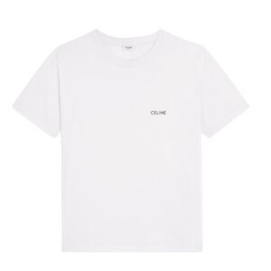 CELINE LOOSE T SHIRT IN COTTON JERSEY ECRU-BLACK