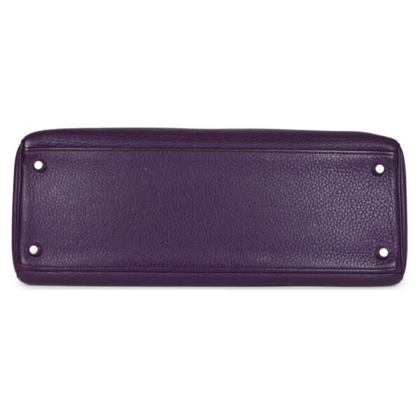 PRE-OWNED HERMÈS KELLY RETOURNE 35 ULTRAVIOLET CLEMENCE PALLADIUM HARDWARE - Image 5
