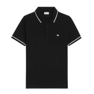 CELINE CLASSIC POLO SHIRT IN COTTON PIQUÉ BLACK-WHITE