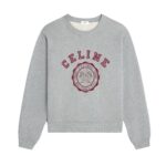 CELINE BLASON LOOSE SWEATSHIRT IN COTTON FLEECE GREY MELANGE
