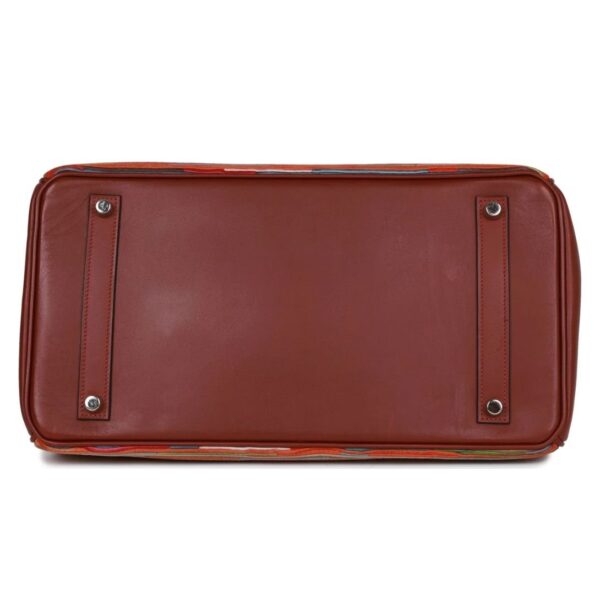 PRE-OWNED HERMÈS BIRKIN 35 VIBRATO ROUGE H BOXCALF PALLADIUM HARDWARE - Image 5