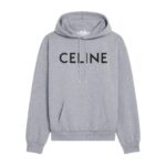 CELINE LOOSE HOODIE IN COTTON FLEECE GREY