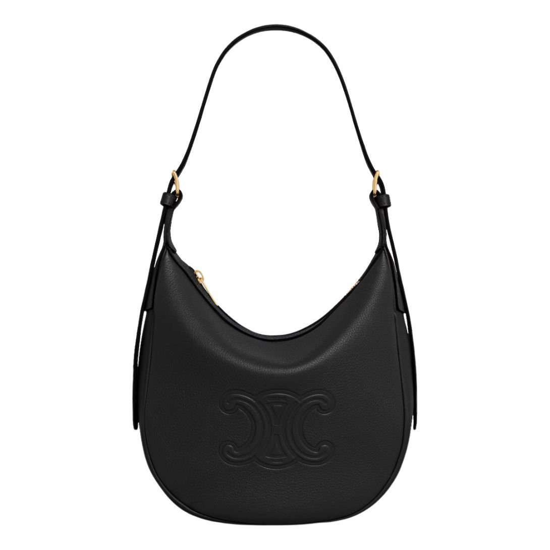 5-281-2.jpg CELINE SMALL HELOÏSE CUIR TRIOMPHE BAG IN SUPPLE GRAINED CALFSKIN BLACK