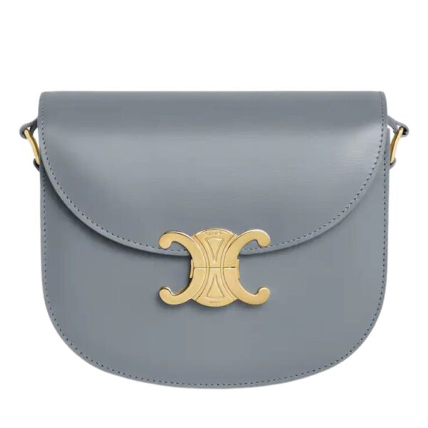 CELINE BESACE CLEA IN SHINY CALFSKIN BLUE GREY