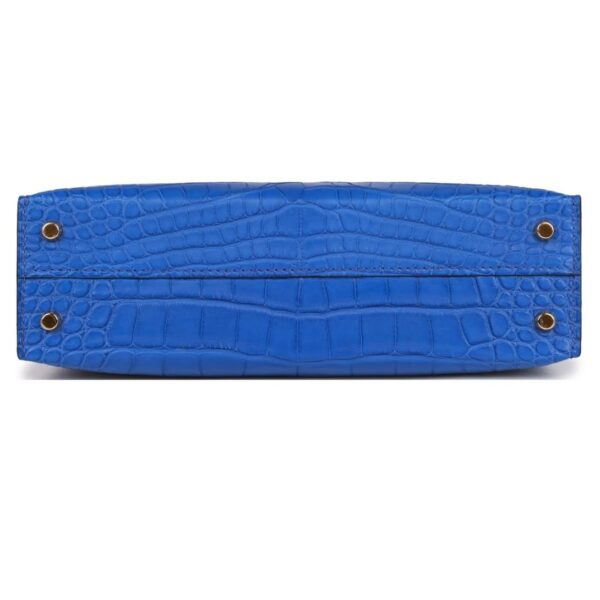 HERMÈS KELLY SELLIER 20 BLEU ROYAL MATTE ALLIGATOR GOLD HARDWARE - Image 5