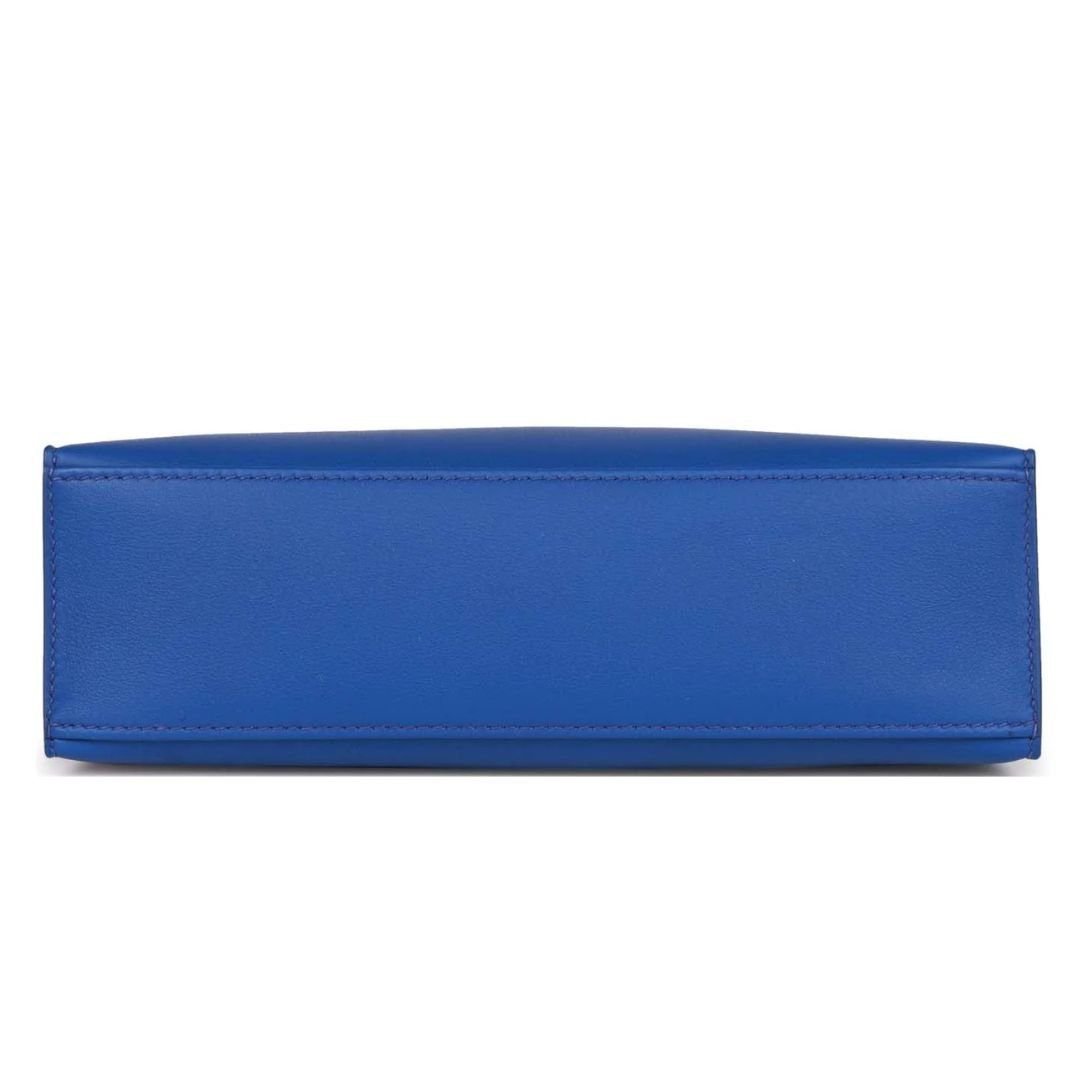 HERMÈS KELLY POCHETTE BLEU ROYAL SWIFT PALLADIUM HARDWARE - Image 5
