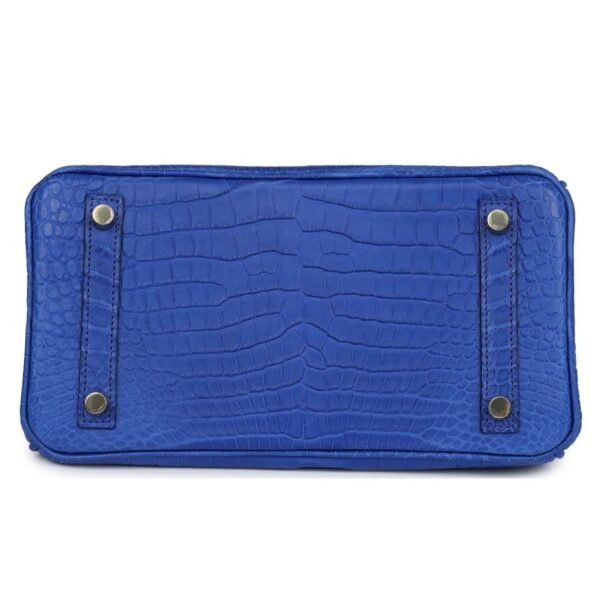 HERMÈS BIRKIN 25 BLEU ROYAL MATTE POROSUS CROCODILE GOLD HARDWARE - Image 5