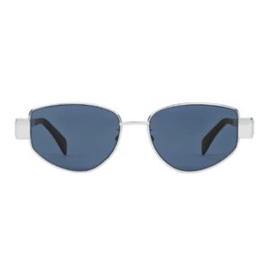 CELINE TRIOMPHE METAL 04 SUNGLASSES IN METAL SILVER-BLUE