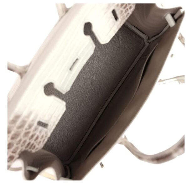 HERMÈS BIRKIN 25 HIMALAYA NILOTICUS CROCODILE PALLADIUM HARDWARE - Image 5