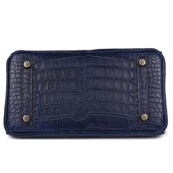 HERMÈS BIRKIN 25 BLEU SAPHIR MATTE ALLIGATOR GOLD HARDWARE - Image 5