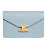 CELINE WALLET ON CHAIN MARGO IN SHINY CALFSKIN ICE BLUE