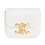 CELINE MINI CLAUDE IN SHINY CALFSKIN WHITE