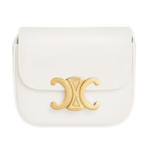 CELINE MINI CLAUDE IN SHINY CALFSKIN WHITE