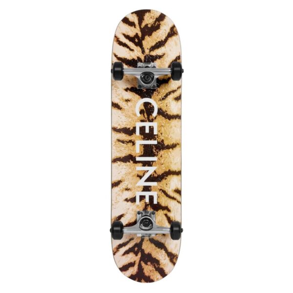 CELINE SKATEBOARD IN TEXTURED TIGER AND CELINE PRINT
