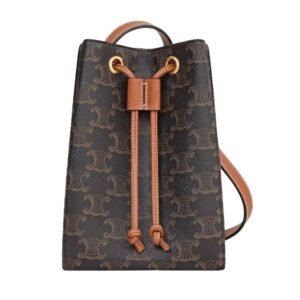CELINE MICRO SAILOR IN TRIOMPHE CANVAS AND CALFSKIN WHITE-TAN