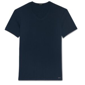 TOM FORD COTTON V NECK T SHIRT NAVY