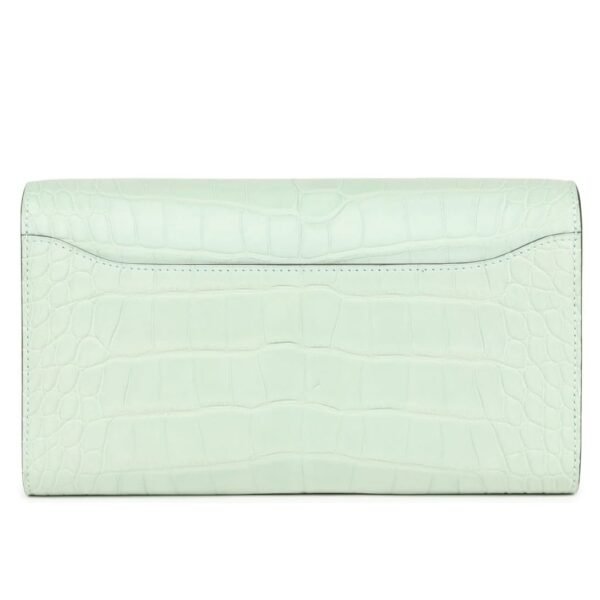 HERMÈS CONSTANCE WALLET TO GO VERT D'EAU MATTE ALLIGATOR PALLADIUM HARDWARE - Image 5